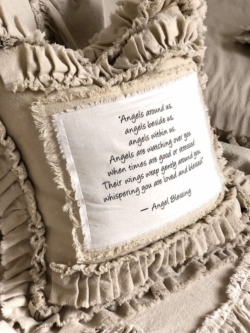 Canvas Custom Pillows With Sayings Case W Ruffles Angel Etsy