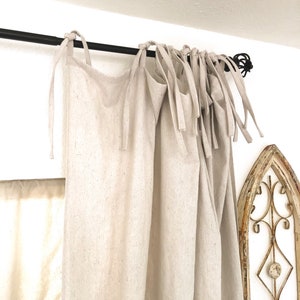 Custom tie top curtains,Farmhouse curtain,Kitchen panels,Door Curtain,Bathroom Curtains,Nursery Curtain,Bedroom Drapes,listing for one panel
