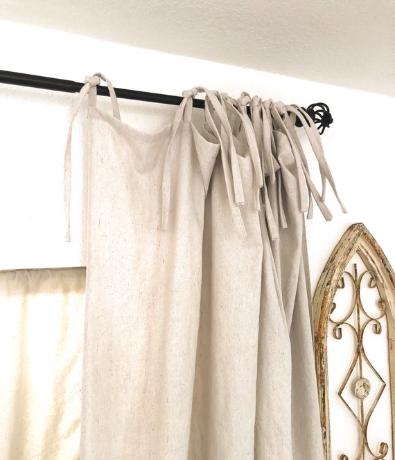 Custom tie top curtains,Farmhouse curtain,Kitchen panels,Door Curtain,Bathroom Curtains,Nursery Curtain,Bedroom Drapes,listing for one panel
