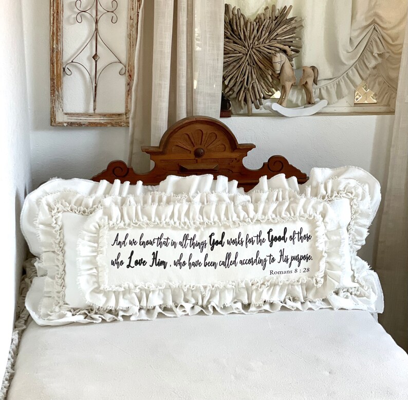 Custom Large Pillow Cover W Rufflescreamy White Cotton Etsy