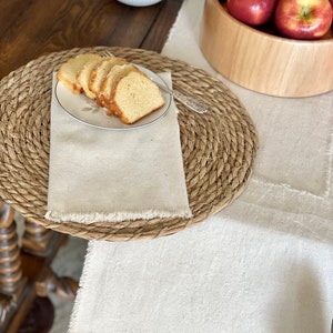 Modern Farmhouse Boho Napkins with Fringes Edges|100% Cotton|Rustic Chic Dining Decor|French Country|Custom size