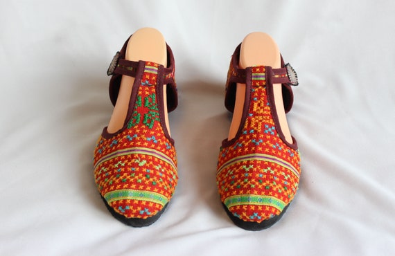 US 9 : Summer Traditional Hmong Fabric Shoes Hand Cross - Etsy