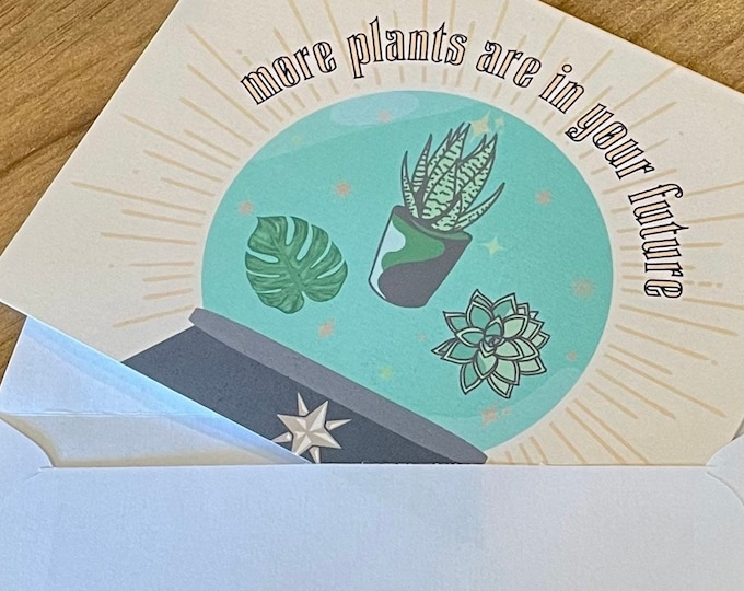 Plant Lover Crystal Ball (blank inside) card | New home, plant parent, plant mom