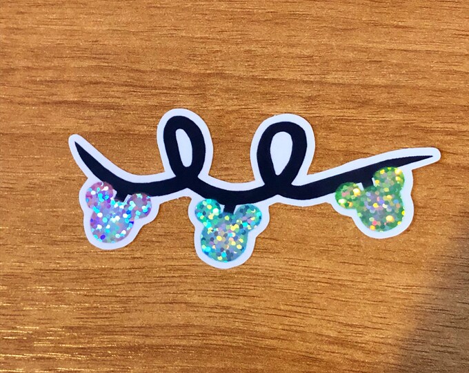 Mouse String Lights Glitter Sticker