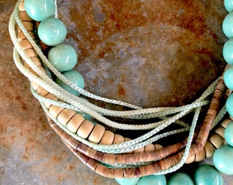 Gorgeous multimedia vintage necklace available in two colorways