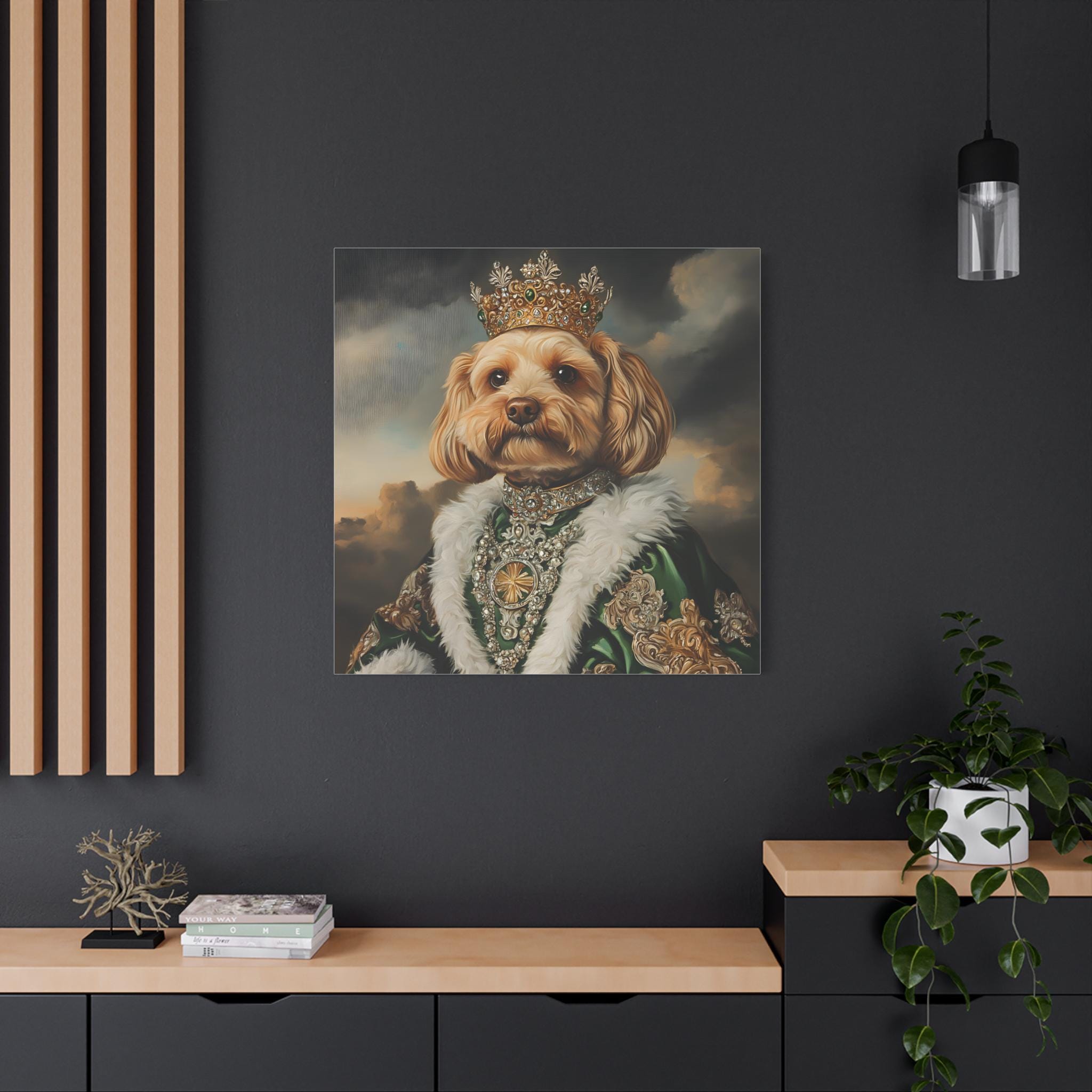 Royal Dog Portrait Canvas Print, Renaissance Pet Painting, King Dog ...