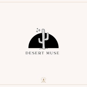 Logo prefabbricato, Logo del deserto, Logo cactus, Logo occidentale, Logo zingaro, Logo Boho, Logo luna, Logo stella, Logo celeste