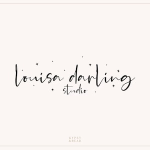 Premade Logo, Handtekening Logo, Maan Logo, Stars Logo, Blogger Logo, Geschreven Logo, Boho Logo, Handgetekend Logo