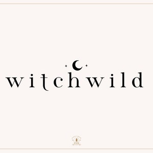 Premade Logo, Handtekening Logo, Maan Logo, Stars Logo, Blogger Logo, Tekst Logo, Heks Logo, Spooky Logo, Geschreven Logo, Boho Logo, Handgetekend