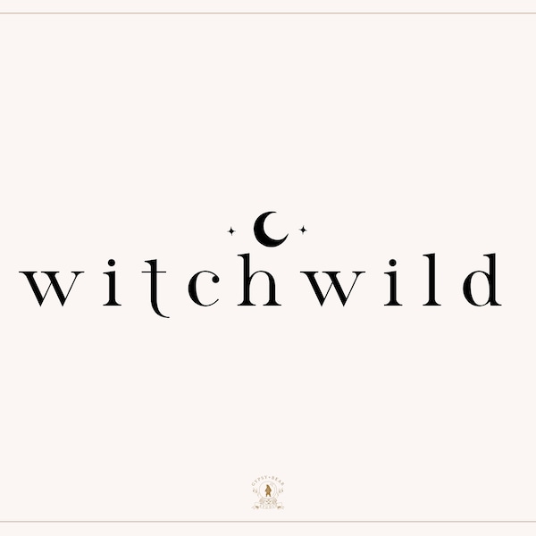 Premade Logo, Signature Logo, Moon Logo, Stars Logo, Blogger Logo, Text Logo, Witch Logo, Spooky Logo, Written Logo, Boho Logo, Hand Drawn