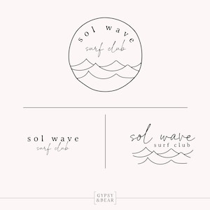 Premade Branding Kit, Sea Logo, Nautical Logo, Surf Logo, Beach Logo, Water Logo, Branding Kit, Logo Set, Adventure Logo, Travel Logo