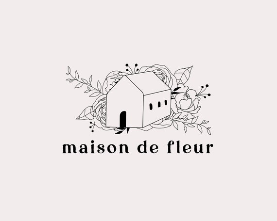 Premade Logo House Logo Floral Logo Flower Logo Florist | Etsy