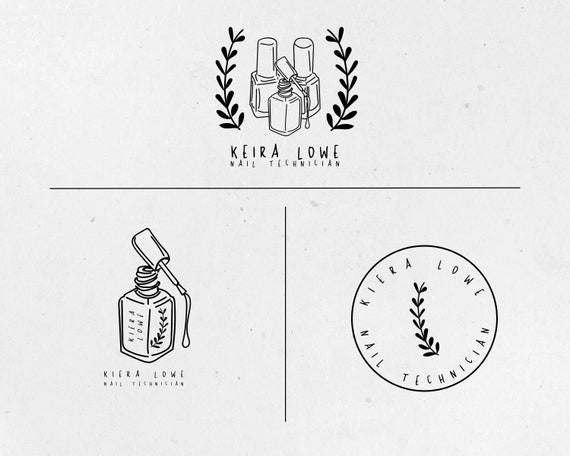 Nail Technician Logo Beauty Logo Salon Logo Hand Drawn Etsy