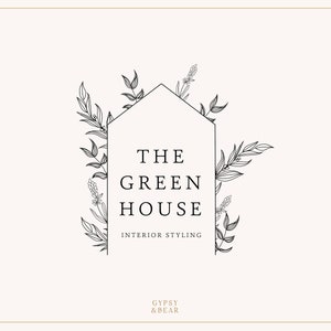 Premade Logo, Greenhouse Logo, Botanic Logo, Floral Logo, Hygge Logo, Pretty Logo, Floral Logo, Flower Logo, Watermark