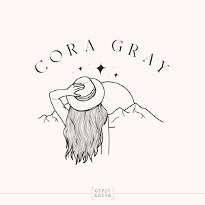 Premade Boho Logo, Mountain Logo, Modern Logo. Hand Drawn Logo, Travel Logo, Adventure Logo, Blogger Logo, Star Logo, Woman Logo