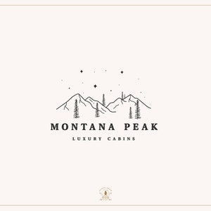 Premade Mountain Logo, Nature Logo, Boho Logo, Wild Logo, Outdoor Logo, Photography Logo, Branding Logo, Simple Logo, Hand Drawn Logo