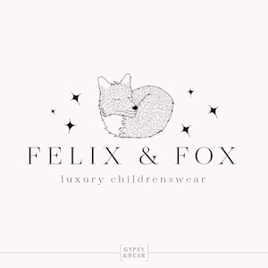 Logo prefabbricato, Logo Fox, Logo floreale, Logo fotografico, Logo per bambini, Logo per bambini, Logo per piccole imprese, Marchio boutique, Logo disegnato a mano