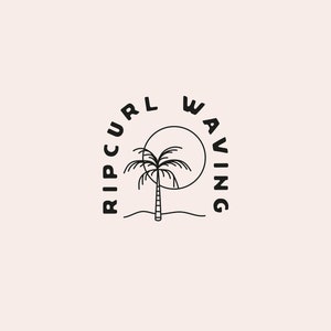 Premade Logo, Beach Logo, Sea Logo, Palm Logo, Boho Logo, Bohemian Logo, Hand Drawn Logo, Sun Logo, Adventure Logo, Travel Logo, Beach Club