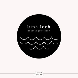 Premade Logo, Hand Drawn Logo, Sea Logo, Water Logo, Jewellery Logo, Boutique Logo, Minimal Logo, River Logo, Wave Logo, Nautical Logo