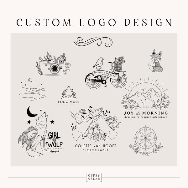 Single Custom Logo Design - OOAK Logo Design - Hand Drawn Logo - Fine Line Illustration - Branding