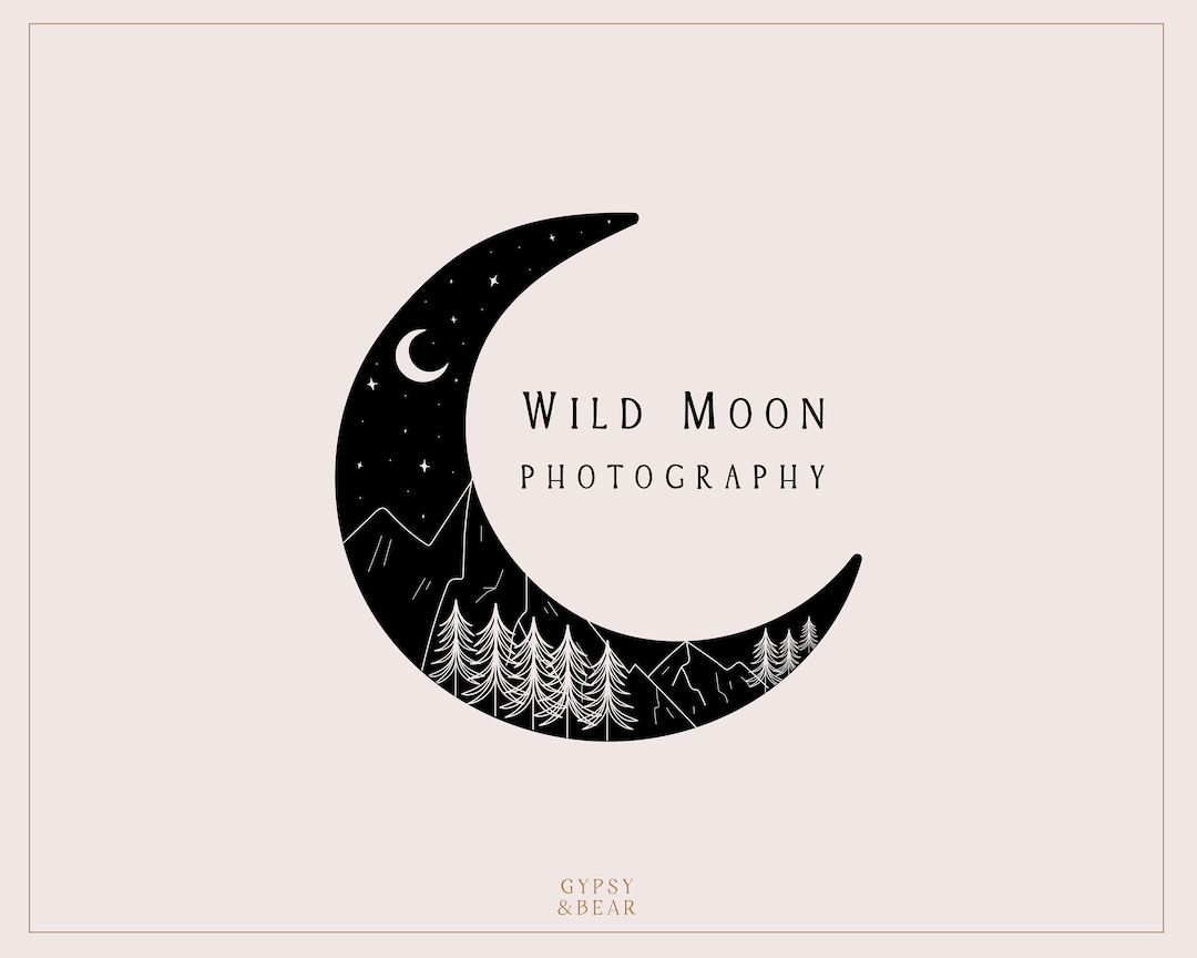 Premade Logo, Celestial Logo, Moon Logo, Star Logo, Adventure Logo