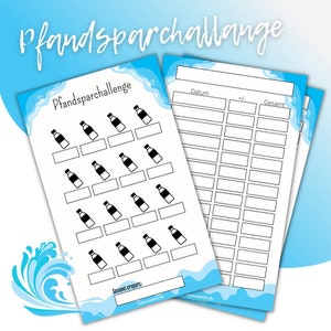 Budgeting Pfandsparchallenge for A6 Binder