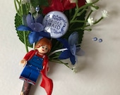 Handmade Lego Bridesmaid - Buffy the Vampire Slayer / Willow - Wedding Buttonhole / Boutonnieres