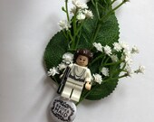 Handmade Lego Princess Leia - Star Wars - Bridesmaid - Wedding Buttonhole / Boutonnieres