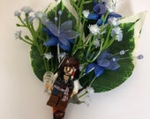 Handmade Lego Captain Jack Sparrow - Pirates of the Caribbean - Wedding Buttonhole / Boutonnieres