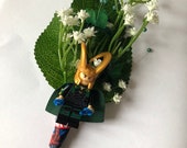Handmade Lego Thor / Loki / Marvel / Superhero Wedding Buttonhole / Boutonnieres