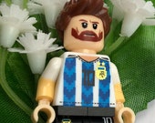Handmade Lego - Lionel Messi - Footballer - Argentina - Barcelona - World Cup 2018 - Football - Wedding Buttonhole / Boutonnie
