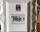 Harry Potter Themed Table Names with or without Figure - Wedding Breakfast Decor - Reception Decor