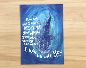 Fear Not Bible Verse Postcard - Whale Shark Postcard