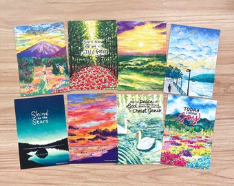 Bible Verse Oil Pastel Postcard Set