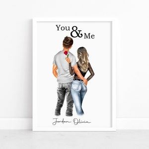 Personalisierter Paar Druck, Valentinstag Geschenk, Individuelles Paar Geschenk, Freund & Freundin Druck, Jahrestag Druck, Geschenk Paare