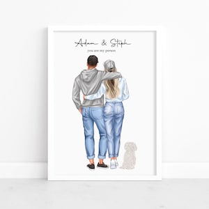 Personalised Couple Print, Valentines Day Gift, Customised Couple Gift, Boyfriend & Girlfriend Print, Anniversary Print, Couples Gift