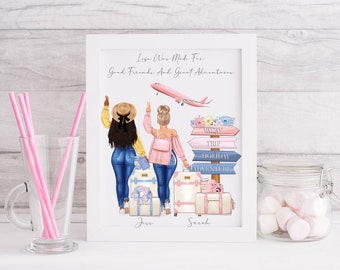 Best Friends/ Sister Travel/Holiday/Vacation Print, Bff Friendship Print, Sister Birthday Gift, Besties Beach Holiday Prints Gift