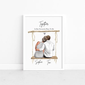 Personalised Couple Print, Valentines Day Gift, Customised Couple Gift, Boyfriend & Girlfriend Print, Anniversary Print, Couples Gift