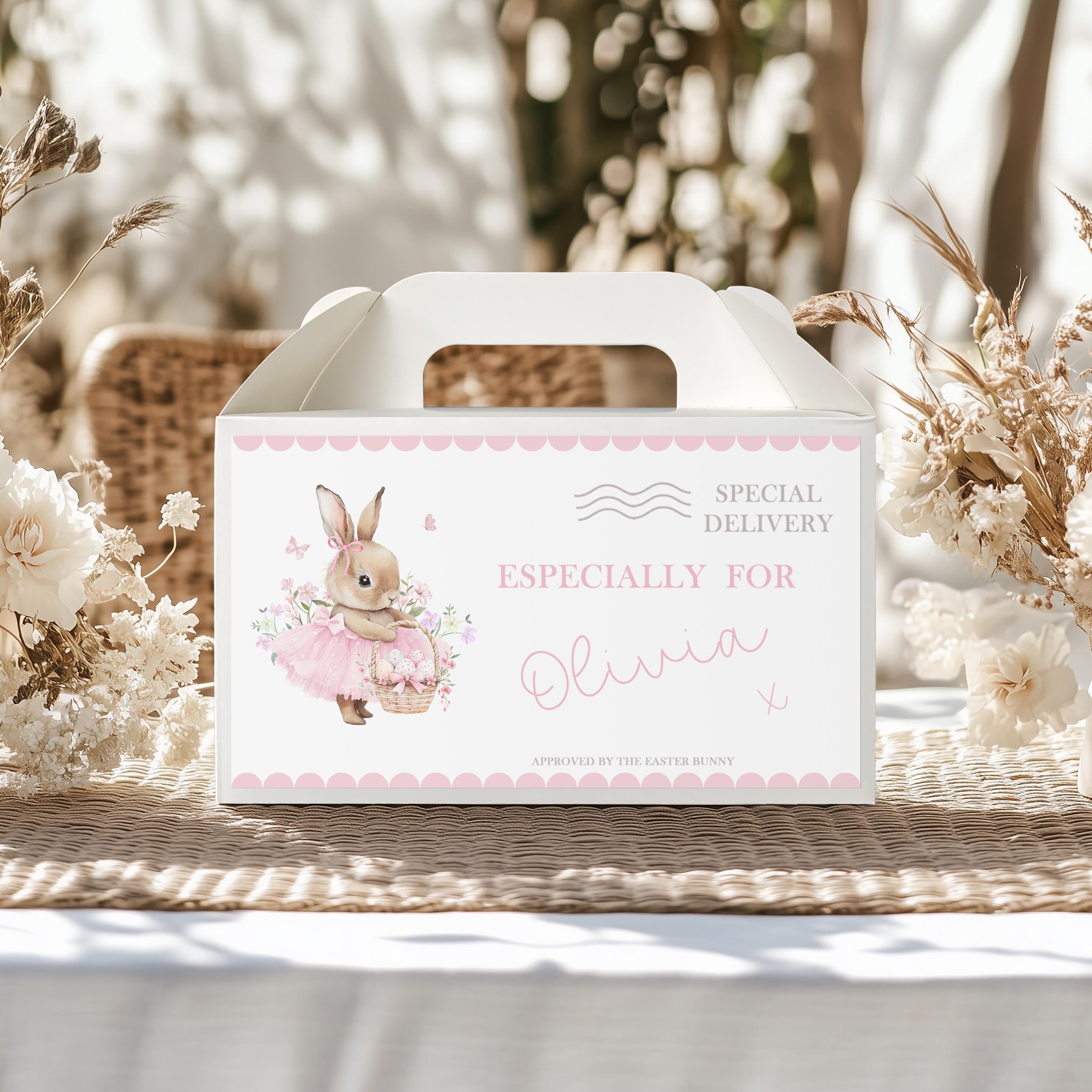Personalised Easter Treat Box – Custom Name Bunny Gift Box for Kids ...