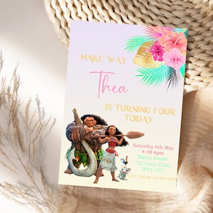 Personalised Moana Birthday Invitation | Digital | Invite | Any Age | Personalised | Download | Party