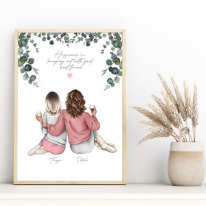Personalised Best Friends / Besties Christmas, Family Christmas Print, Custom Besties Gift, Family Christmas Gift, Best Friend Gift