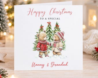 Personalised Christmas Card for Nanny & Grandad, Grandparents Christmas Card, Custom Christmas Card