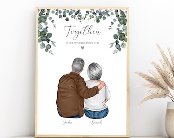 Personalised Couple Print, Valentines Day Gift, Customised Couple Gift, Boyfriend & Girlfriend Print, Anniversary Print, Couples Gift