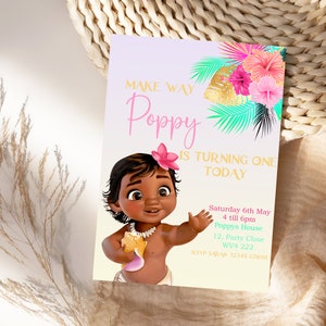 Personalisierte Baby Moana Geburtstagseinladung | Digital | Einladen | Jedes Alter | Personalisiert | Herunterladen | Party