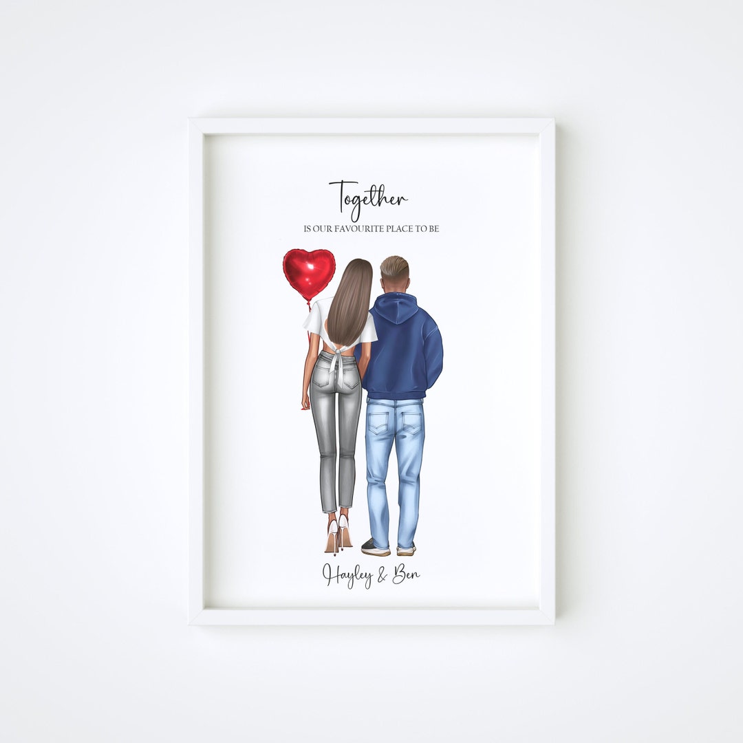 Personalised Couples Anniversary Print, Valentines Gift for Him, Gift ...