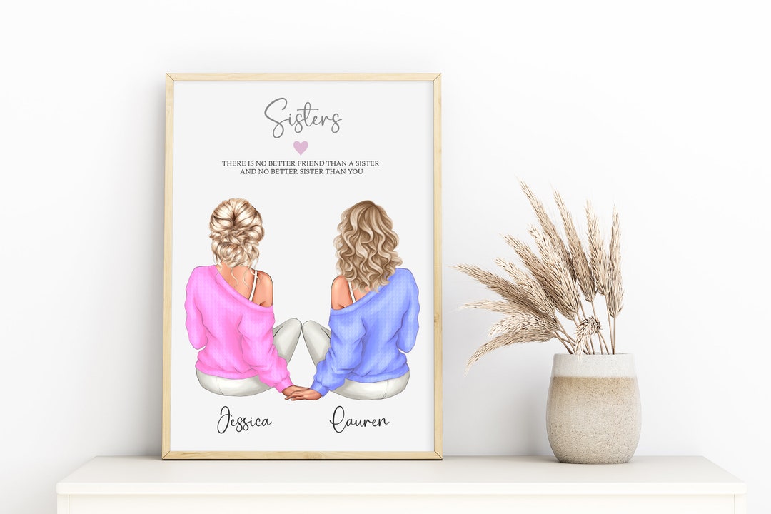 Personalisierte Schwestern Druck, Zwillingsschwester Druck, Schwester