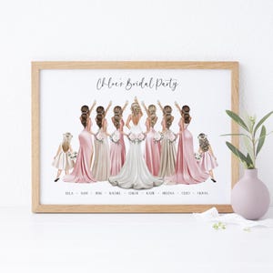Personalised Bridal Party Print: Bride & Bridesmaids Keepsake