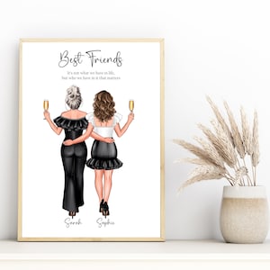 Personalised Best Friend Print, Best Friend Gift, Friendship Gift, Keepsake, Birthday Bestie Gifts, Birthday Gift for Her