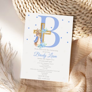 Invito di battesimo personalizzato Peter Rabbit / Digitale / Invito / Personalizzato / Download / Festa
