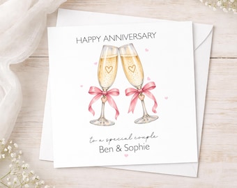 Personalised Anniversary Card, Couple Anniversary Card, Custom Anniversary Gift, Romantic Card for Couple, Husband Wife Card